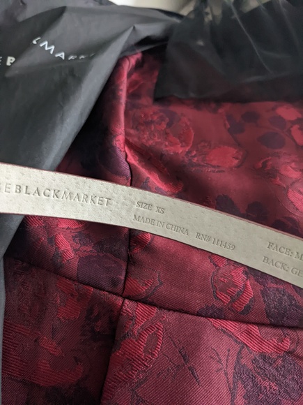 whbm burgundy high-low jacquard dress - Picture 5 of 7